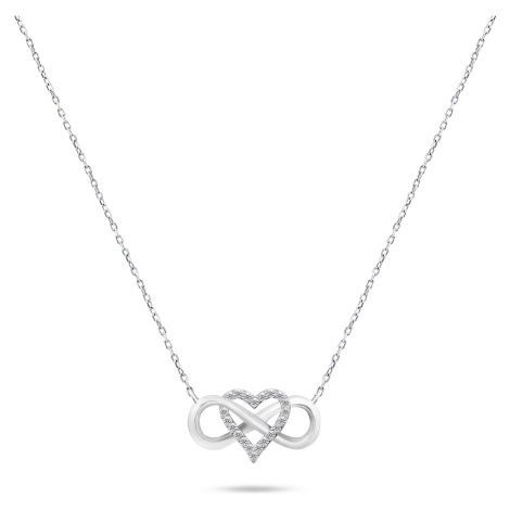 Brilio Silver Romantický stříbrný náhrdelník se zirkony NCL78W
