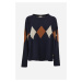 Svetr la martina woman tricot crew neck wool/ca modrá