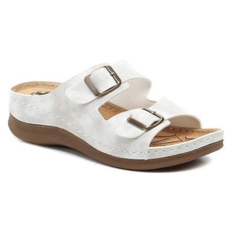 Medi Line 4617-S001 bílé dámské zdravotní pantofle Bílá MEDI LINE SHOES