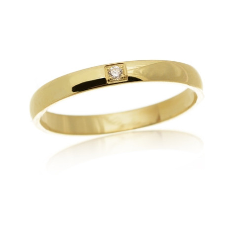 Prsten ze žlutého zlata s diamantem BP0101F + DÁREK ZDARMA
