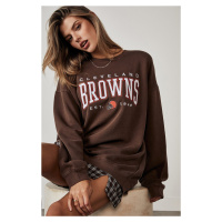 Madmext Mad Girls Women's Brown Printed Sweatshirt