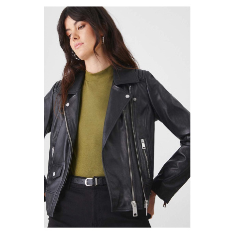 Kožená bunda Medicine dámská, černá barva, přechodná