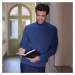 Blancheporte Žebrovaný pulovr se stojáčkem modrošedá