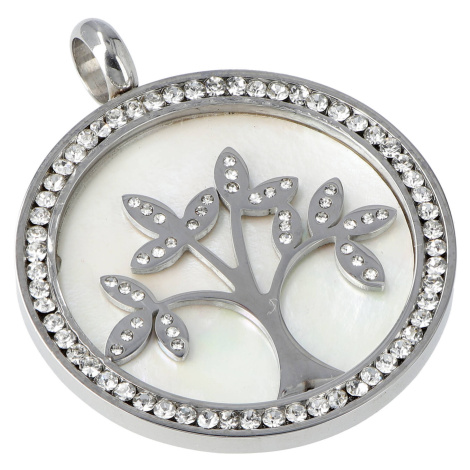 Dámský přívěsek Tree of life and happiness na náhrdelník z chirurgické oceli, stříbrný Delami