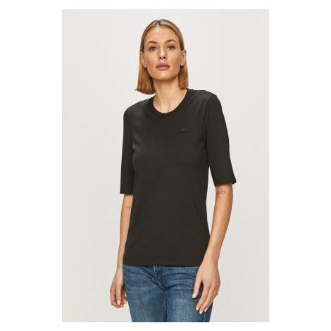 Bavlněné tričko Lacoste černá barva, TF9424-166