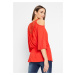 Bonprix BODYFLIRT tričko s krajkou a pružným pasem Barva: Červená, Mezinárodní