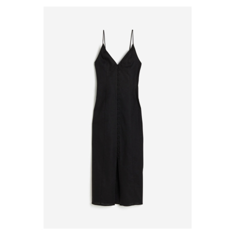 H & M - Šaty z lněné směsi - černá H&M