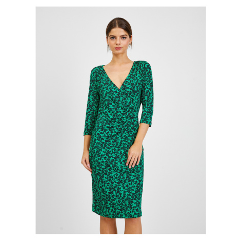 Černo-zelené dámské květované šaty ORSAY
