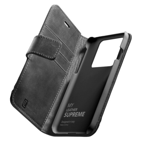 Cellularline Supreme kožené pouzdro Apple iPhone 13 Pro černé