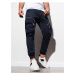 Tmavě modré pánské zkrácené kapsáčové kalhoty Ombre Clothing P996