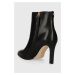 Kožené kotníkové boty Lauren Ralph Lauren Dylann dámské, černá barva, na podpatku, 802908332001