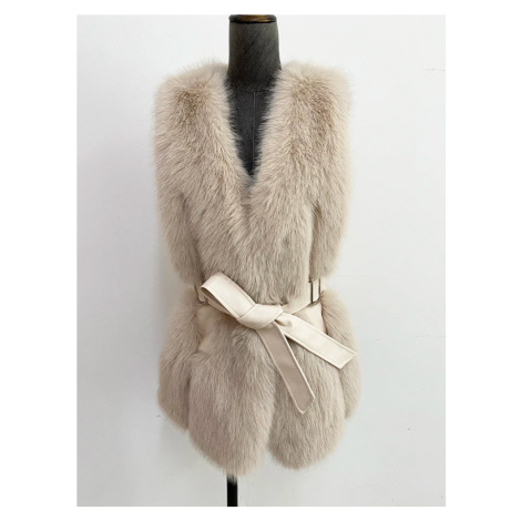 Dámská kožešinová vesta bez rukávů se zavazováním A.Zado.Rin