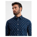 Ombre Men's cotton patterned SLIM FIT shirt - ink