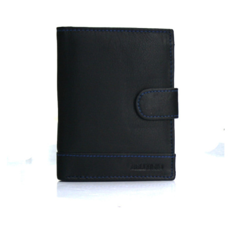 Pánská kožená peněženka Timotej černá/modra Bellugio
