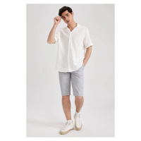 DEFACTO Regular Fit Lace-Up Linen Bermuda Shorts