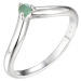 Brilio Silver Minimalistický stříbrný prsten se smaragdem Precious Stone SR09001E