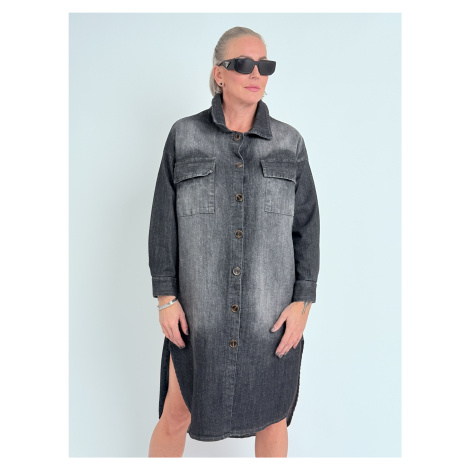 Antracitová džínová košile ANDRE