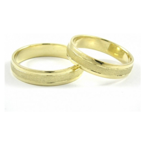Snubní prsteny zlaté 0063 mat/lesk + DÁREK ZDARMA