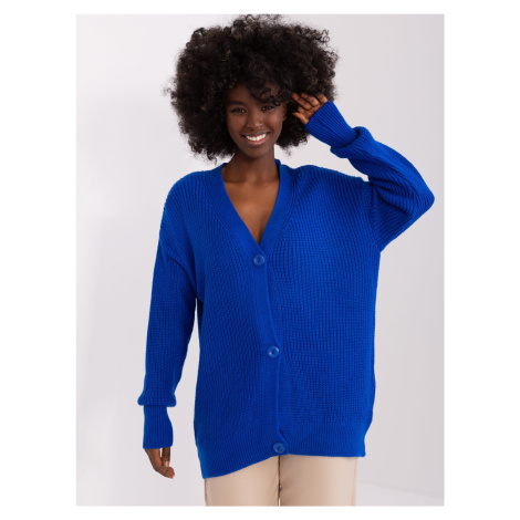 Modrý dámský svetr na knoflíky - RUE PARIS BADU