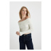 DEFACTO Coool Slim Fit Slim Fit Open Shoulder Knitwear Sweater B6537Ax23Wn