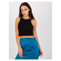 ČERNÝ ŽEBROVANÝ CROP TOP MARGO --BLACK Černá