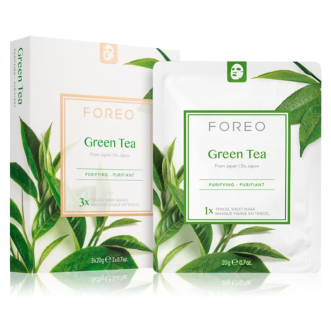 FOREO Farm to Face Sheet Mask Green Tea plátýnková maska se zklidňujícím účinkem pro smíšenou pl