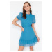 Trendyol Blue A-Cut Flounce Chiffon Lined Woven Woven Dress