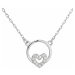 Evolution Group Stříbrný náhrdelník se zirkonem bílé srdce 12021.1