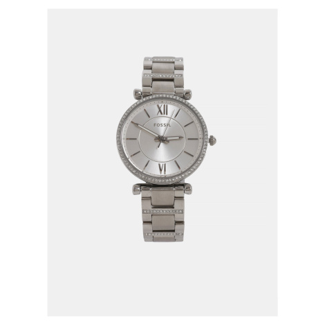 Dámské hodinky s nerezovým páskem ve stříbrné barvě Fossil Carlie