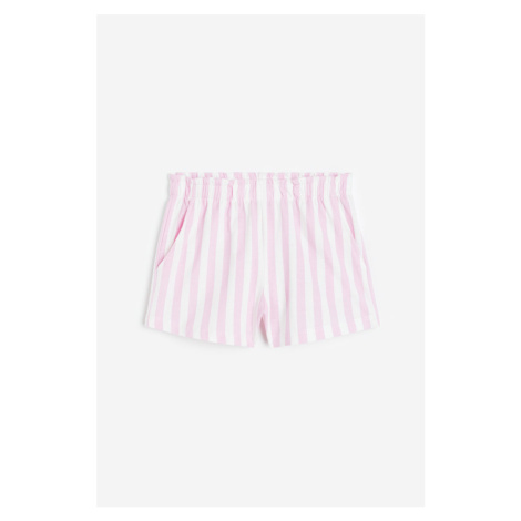 H & M - Vzorované šortky paper bag - růžová H&M