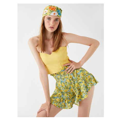 Koton Floral Shorts Waist Gippe Frilly