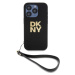 PU Leather Stack Logo Wrist Strap Zadní Kryt pro iPhone 14 Pro Black DKNY