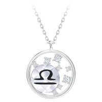 Preciosa Stříbrný náhrdelník s českým křišťálem Váhy Sparkling Zodiac 6150 90 (řetízek, přívěsek