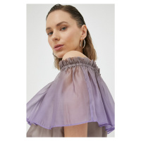 Halenka Bruuns Bazaar dámská, fialová barva, vzorovaná
