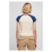 Ladies Organic Stretch Short Retro Baseball Tee - whitesand/spaceblue