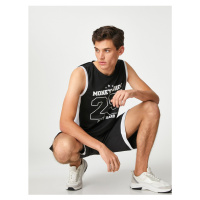 Koton Athletic Singlets College Printed Crew Neck Piping Detailed Breathable Fabric.
