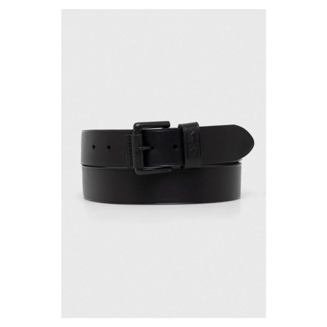 Kožený pásek Polo Ralph Lauren pánský, černá barva, 405898668