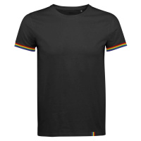 SOĽS Rainbow Men Pánské tričko SL03108 Deep black / multicolore