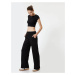 Koton Wide Leg Sweatpants, Elastic Waist, Pocket, Comfortable Fit