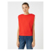 Koton Women's Red Padded Crew Neck Sleeveless T-Shirt