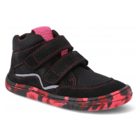 Barefoot dětské kotníkové boty Froddo - Autumn T černé/růžové
