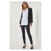 Happiness İstanbul Women's Black and White Jacket Look Oversize Design Shirt