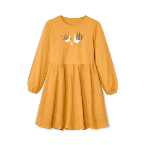 Dětské tkané šaty, žlutá , vel.  4–6 let