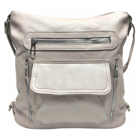 Praktický šedobéžový kabelko-batoh 2v1 s kapsami Bellis Tapple