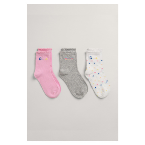 PONOŽKY 3-PACK GANT SOCKS 3-PACK růžová