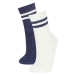 DEFACTO Women's 2-Piece Cotton Long Socks