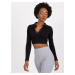 Černý crop top s dlouhým rukávem -black Černá