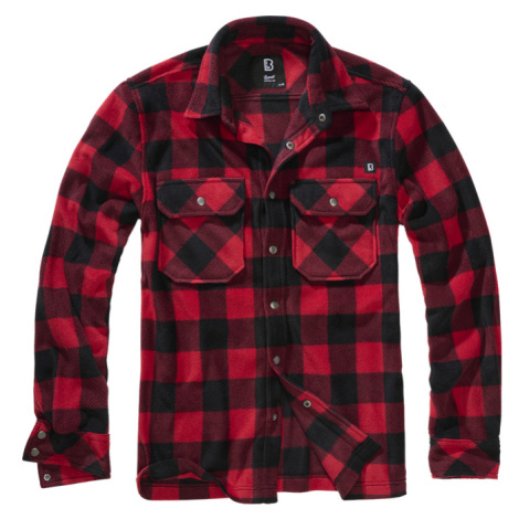 Brandit Košile Jeff Fleece Shirt Long Sleeve červená | černá