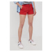 Bavlněné šortky Pepe Jeans Balboa Short dámské, červená barva, hladké, medium waist