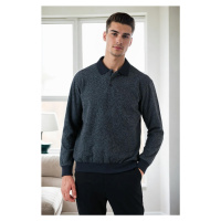 77856 Dewberry Polo Neck Mens Sweater-NAVY BLUE